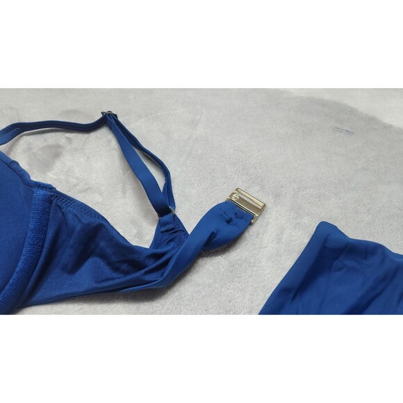 Victoria Secret Essential Ruched Blue Cheeky Bikini Top and Bottom Set NWT - Picture 9 of 9